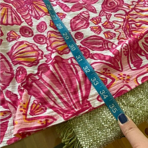 Lilly Pulitzer Pink Orange White Kori Dress Chum Bucket Print - Picture 11 of 13